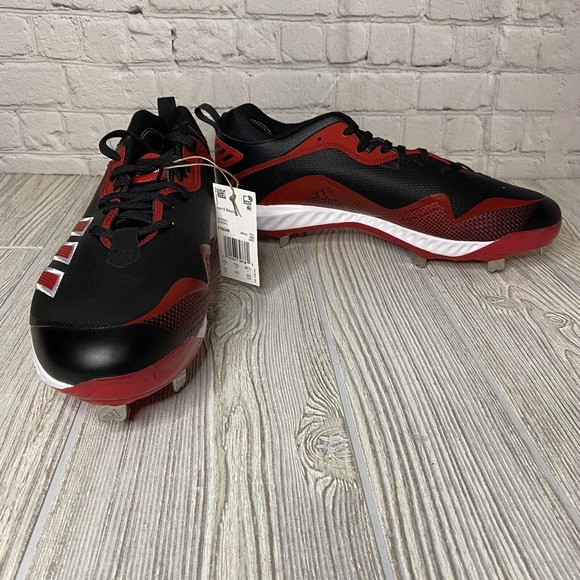 Adidas Icon 6 Bounce Metal Baseball Cleats Men’s 14 Black Red FV9348 New main image 7